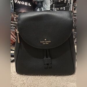 kate spade leila medium flap backpack black